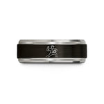 unique present for boss – black & blue & silver tungsten baseball pitcher windup wedding band