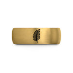 presents for office manager – gold & silver tungsten fern leaf wedding band