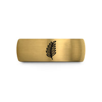 presents for office manager – gold & silver tungsten fern leaf wedding band