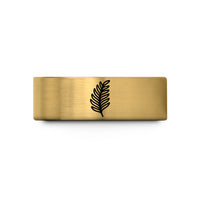 best presents for her – gold tungsten fern leaf wedding band