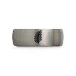 presents for office manager – grey tungsten fern leaf wedding band