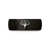 tungsten ring for professionals – black & rose gold tungsten ginkgo leaf wedding band