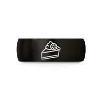 present for team leader – black tungsten key lime pie wedding band