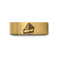 thank you present idea – gold tungsten key lime pie wedding band