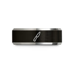 personalized presents for professionals – black & gray tungsten paring knife wedding band