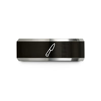 personalized presents for professionals – black & gray tungsten paring knife wedding band