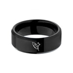 tungsten wedding bands men – black tungsten feather stick sparks wedding band