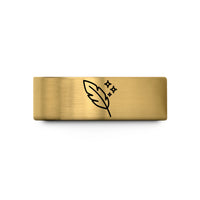 couples matching rings set – gold tungsten feather stick sparks wedding band