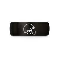 couples tungsten wedding band – black tungsten football helmet wedding band