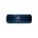 personalized rings for couples – blue tungsten lemonade cup wedding band