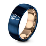 Gift for Husband And Wife – rose gold & blue tungsten lemonade cup ring