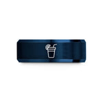personalized rings for couples – rose gold & blue tungsten lemonade cup wedding band