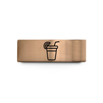 matching bands for couples – rose gold & blue tungsten lemonade cup wedding band
