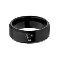 unique presents for husband – black tungsten calf wedding band
