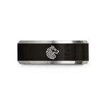 men’s wedding ring – black & gray tungsten fenrir wedding band