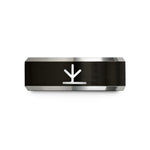 personalized presents for her – black & grey tungsten chicken tracks wedding band