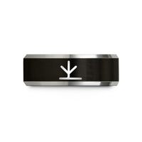 personalized presents for her – black & grey tungsten chicken tracks wedding band