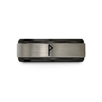 best birthday presents men – black & grey tungsten ansuz wedding band