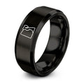 Egypt – Tungsten Wedding Band, 8 mm, Black Comfort-Fit Unisex