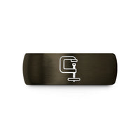 men's jewelry present ideas – gunmetal & black tungsten f clamp wedding band