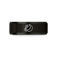 personalized presents for him – black tungsten shooting star wedding band