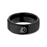best presents for men – black tungsten shooting star wedding band