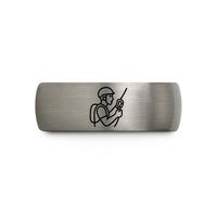 custom couples rings presents – gunmetal & silver tungsten climber cable wedding band