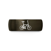 matching rings for partners – gunmetal & black tungsten folding bike wedding band