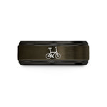 tungsten rings for couples – gunmetal & black tungsten folding bike wedding band