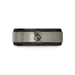 tungsten rings for couples – black & grey tungsten goat wedding band