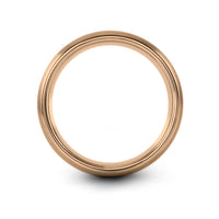 engraved rings for couples – goat engraving on rose gold & grey tungsten wedding band