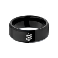 matching bands for couples – black tungsten lemon twist wedding band