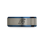 unique presents for couples – black & blue & silver tungsten swimmer backstroke wedding band