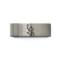 tungsten ring for women – grey tungsten andromeda wedding band