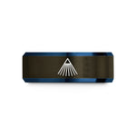 best presents for mom – gunmetal & blue tungsten diffraction grating wedding band
