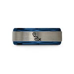 ideas for mom present – blue & gray tungsten route pin wedding band