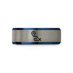 ideas for mom present – blue & gray tungsten route pin wedding band