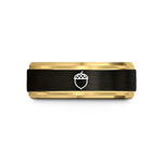 unique presents for her – black & gold tungsten acorn wedding band