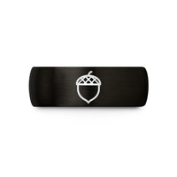 personalized presents for mom – black tungsten acorn wedding band