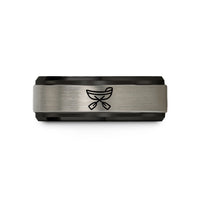 best presents for her – black & blue & silver tungsten drift boat oars wedding band