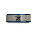 best presents for her – black & blue & grey tungsten drift boat oars wedding band