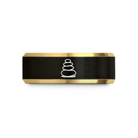 unique presents for wife – black & gold tungsten stacked stones wedding band