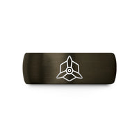unique presents for him – gunmetal & blue tungsten drone propeller wedding band
