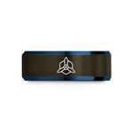 unique presents for him – gunmetal & blue tungsten drone propeller wedding band
