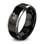 tungsten wedding bands – black & gray tungsten great wall ring