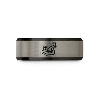 tungsten wedding bands – black & silver tungsten great wall wedding band