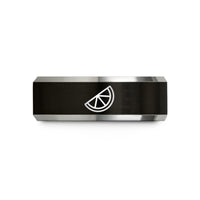 special present for him – black & grey tungsten lime wedge wedding band
