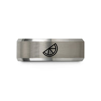 personalized presents for men – black & grey tungsten lime wedge wedding band
