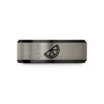 special present for him – black & silver tungsten lime wedge wedding band