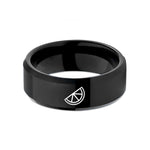 unique birthday present ideas – black tungsten lime wedge wedding band